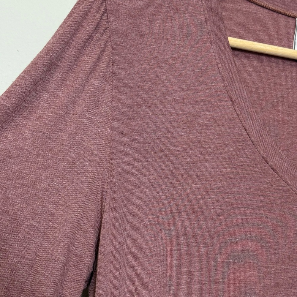 CAbi Women's Long Sleeve Play Tee V-Neck Gathered/Plated Shoulder - Picture 2 of 3